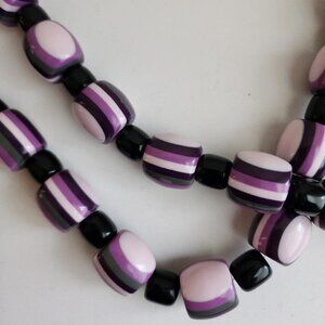 Retro acrylic barrel beads strand, multicolor destash lot, jewelry making